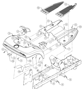 Fender And Running Board Diagram and Parts List for 2518-44 13A208L100-13B288L100 Cub Cadet Lawn Tractor